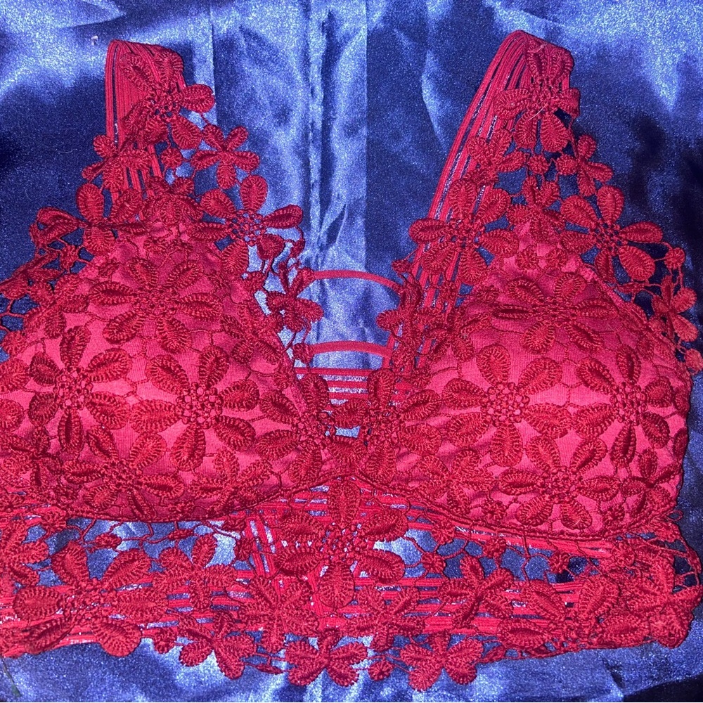 Elegant Red Lace Bralette